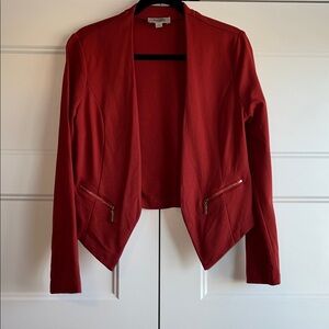 Charlotte Russe Red Blazer with Zipper Details